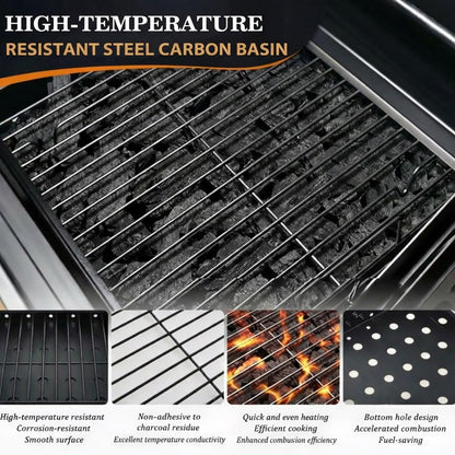 GFTIME Holzkohleschale verstellbar 38-72 cm für Holzkohlegrill