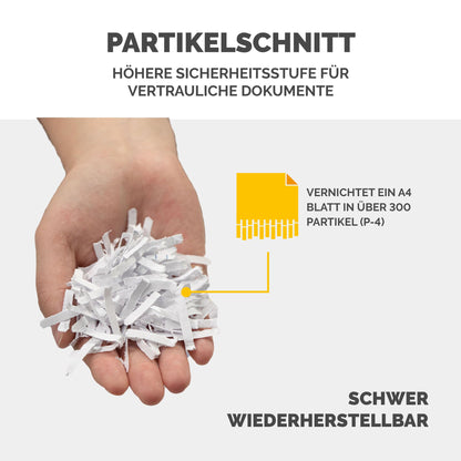 Fellowes FS-8C Aktenvernichter, Partikelschnitt P4, 8 Blatt, 15 l