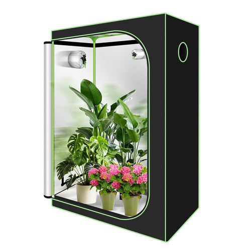 Vigevee Grow Tent Growzelt Growschrank – 120x60x180cm, rechteckiger schwarzer Stoffschrank für Indoor-Pflanzenzucht mit kontrolliertem Klima.