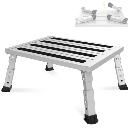 XARILK Aluminium Klapptritt Trittstufe, grau, 3-stufig, zum sicheren Erreichen höhergelegener Bereiche.