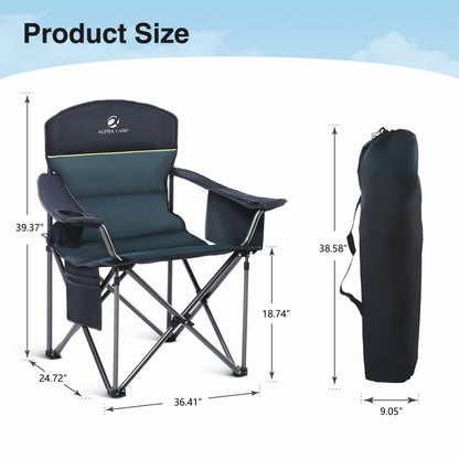 HIGH POINT SPORTS Campingstuhl XL faltbar, gepolstert bis 200 kg, Grün