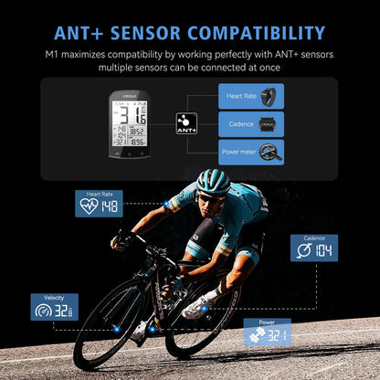 CYCPLUS GPS Fahrradcomputer Set M1+Z1+C3 mit Geschwindigkeitssensor