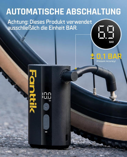 Fanttik X9 Ace Mini Fahrradpumpe Akku Kompressor 10,3 Bar