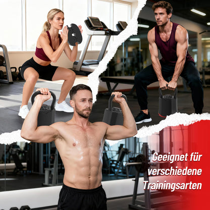 HXD-ERGO Verstellbare Kettlebell 6-in-1, 3–18 kg, Schnellwechsel