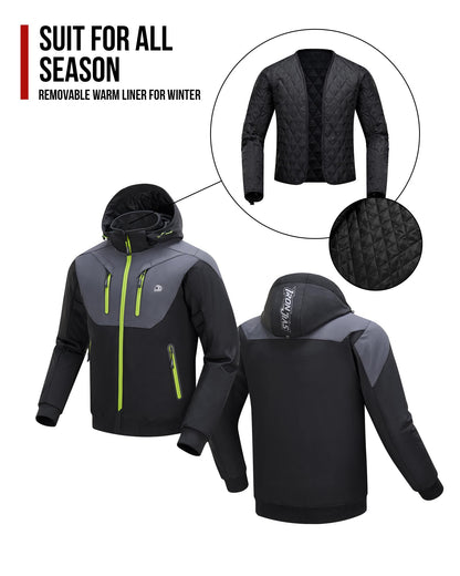 BORLENI Motorradjacke Herren mit CE-Protektoren - Grösse M