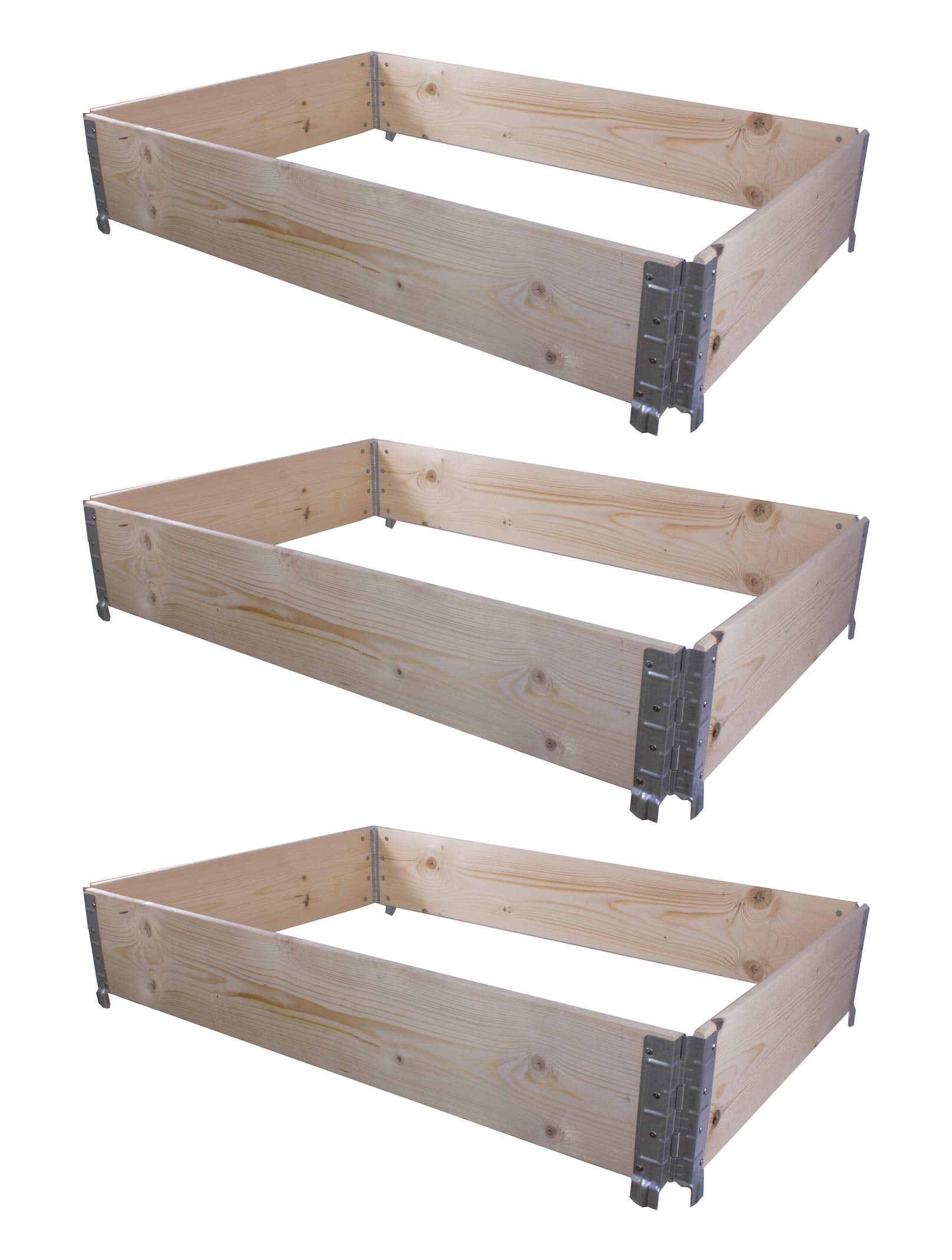 BigDean 3X Hochbeet Palettenrahmen Holz 120x80x20cm. Rechteckige Holzrahmen. Ermöglicht Gärtnern im Hochbeet.