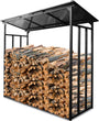 WIELS® Metall Kaminholzregal Aussen XXL - 185x70x185cm. Rechteckiges Metallregal, schwarz. Zur wetterfesten Lagerung von Brennholz außen.