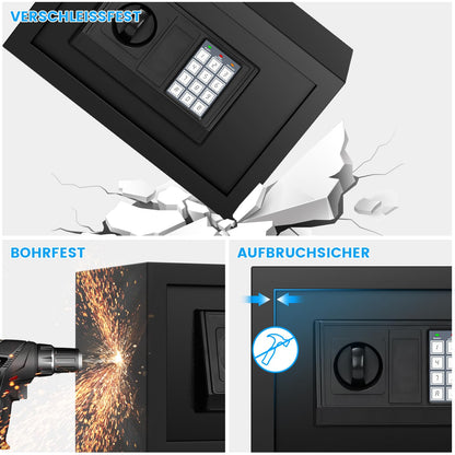 Sanfnz Tresor 15L, digitaler Möbeltresor mit Zahlencode und Schlüssel