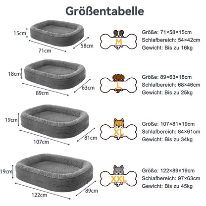 Pawk Orthopädisches Hundebett Memory Foam 122x89 cm wasserdicht