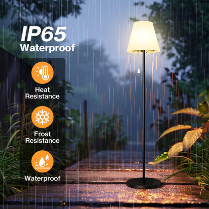 Bawoo Solar Stehlampe Outdoor mit Lichtsensor, RGB, IP65