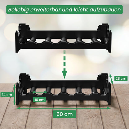 ARTECSIS Weinregal Stapelregal Kunststoff - 72 Flaschen Schwarz