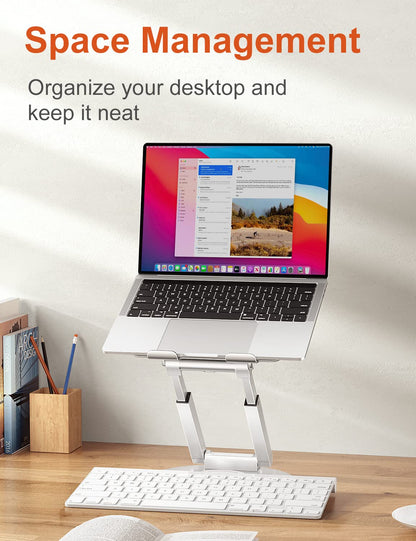 Laptop Ständer Ergonomisch Höhenverstellbar 360° Drehbar - Silber