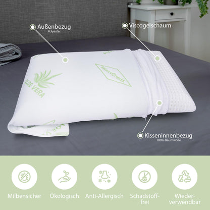 MaxxGoods orthopädisches Nackenstützkissen Visco-Gelschaum 42x70x15 cm