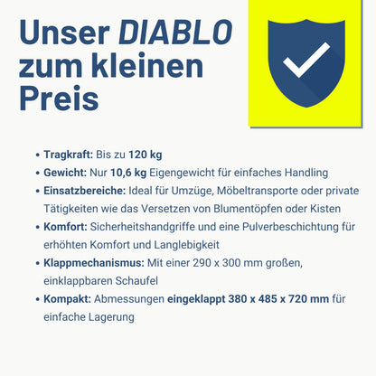 Pallit Diablo-FS Treppen-Sackkarre klappbar - 3-Rad-System, 120kg