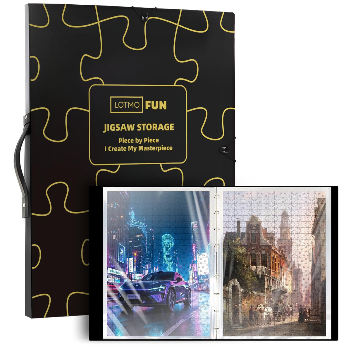 LOTMOFUN Puzzle-Aufbewahrungsordner für 50 Puzzles à 1000 Teile mit 25 transparenten Taschen