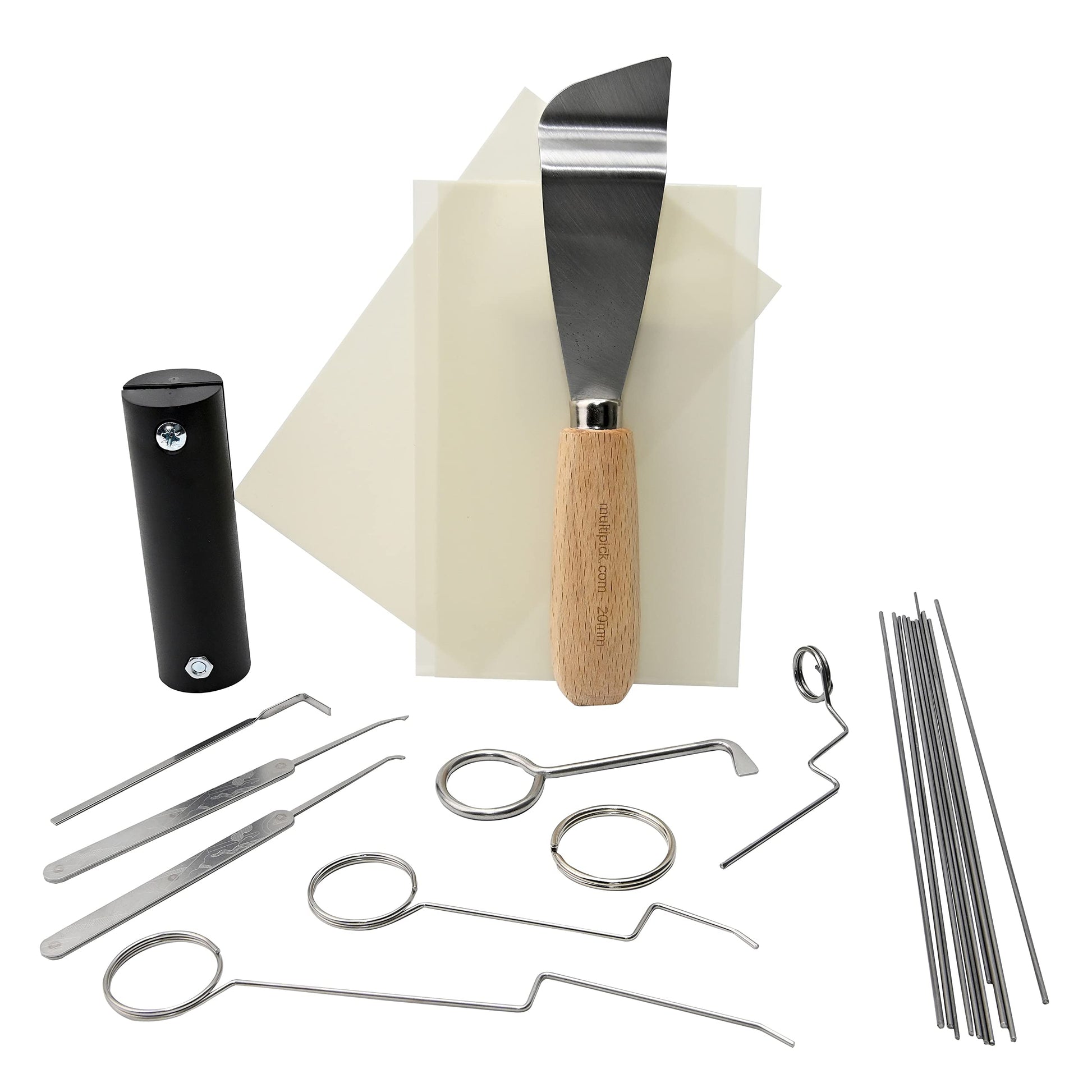 Multipick Super Dietrich Set Profi Türöffnungswerkzeug - 27 Teile. Metallene Dietriche und Spanner zum zerstörungsfreien Öffnen von Zylinderschlössern.