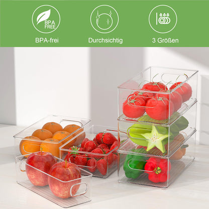 FINEW Kühlschrank Organizer 12er Set, durchsichtig, BPA-frei