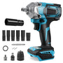 Makita Kompatibel 700Nm Bürstenlos Akku Schlagschrauber – 1/2 Zoll Ohne Akku. Schwarz-blauer Pistolengriff zum Anziehen/Lösen von Radmuttern.