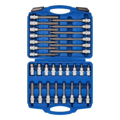 CASOMAN Innensechskant-Steckschlüssel-Satz 30-teilig 1/2" H5-H19 aus Chrom-Vanadium-Stahl im Aufbewahrungskoffer