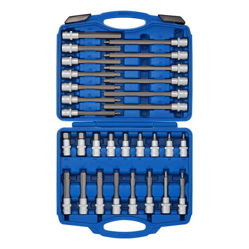 CASOMAN Innensechskant-Steckschlüssel-Satz 30-teilig 1/2" H5-H19 aus Chrom-Vanadium-Stahl im Aufbewahrungskoffer