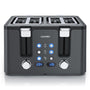 Arendo MANANA X2 Toaster 4 Scheiben Edelstahl mit Brötchenaufsatz
