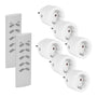 SEC 24 Funksteckdosen-Set, 6 Steckdosen mit 2 Fernbedienungen, 3680 W, weiss, rundes kompaktes Design