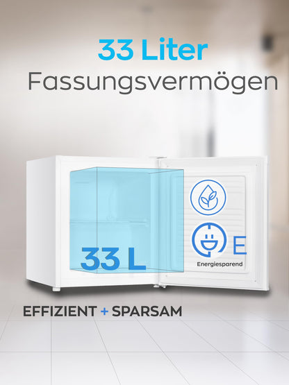Heinrich's Mini Gefrierschrank 33 L HGB 5088 W, leise 40 dB