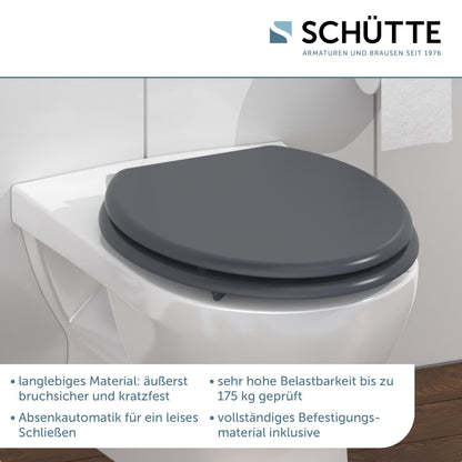 Schütte WC-Sitz Spirit mit Absenkautomatik, MDF Holzkern, Anthrazit