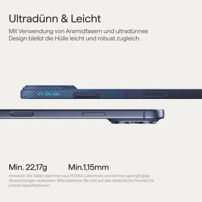 pitaka Aramidfaser Hülle iPhone 17 Pro ultradünn mit MagSafe