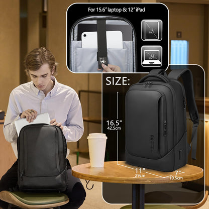 HEROIC KNIGHT Business Laptoprucksack 15,6 Zoll mit USB, schwarz