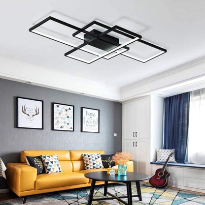 Jsz Deckenleuchte 105cm LED Dimmbar - Schwarz für Wohnzimmer