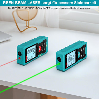 Kiprim LD100 Laserentfernungsmesser Grün 100 m mit USB-C-Akku