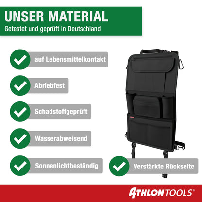 ATHLON TOOLS Autositz-Organizer mit Tablet-Halterung, 2er-Set, schwarz