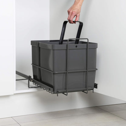 LM 64/2 Einbau Mülleimer Ausziehbar Duo – 2 Eimer, Anthrazit