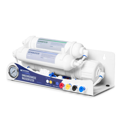 OsmoFresh Smartline Gold Direct Flow Umkehrosmoseanlage - 125 GPD. Goldfarbenes, kompaktes System zur direkten Trinkwasserbereitung.