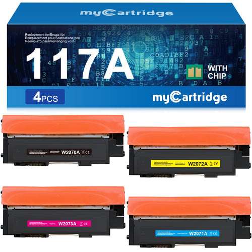 MYCARTRIDGE Toner Set kompatibel für HP 117A (4er-Pack) – vier Tonerkartuschen in Schwarz, Cyan, Gelb und Magenta
