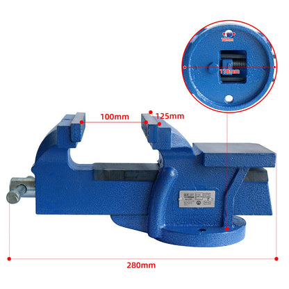 CCLIFE Parallelschraubstock Gusseisen 125 mm feststehend für Werkbank