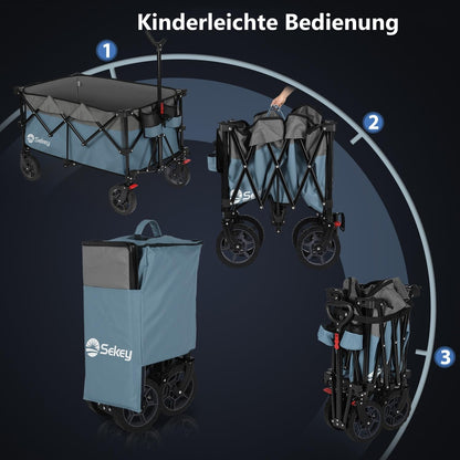 Sekey XXL Plus Faltbarer Bollerwagen 200L 200KG - Blau