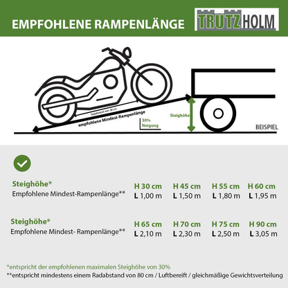 TRUTZHOLM Auffahrrampe klappbar Alu 228 cm 340 kg – Grau