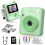 Gofunly Kinderkamera Sofortbildkamera 1080P HD mit 32 GB Karte, Sofortdruck ohne Tinte und IPS-Display