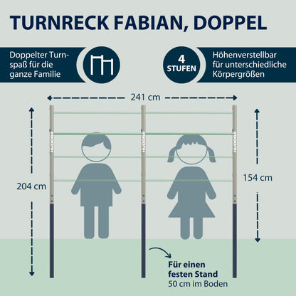 HUDORA Turnreck Fabian Turnstange – Standard/Pro, höhenverstellbar