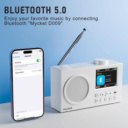 Mycket Tragbares DAB+/UKW Radio mit Bluetooth 5.0 und Farbdisplay