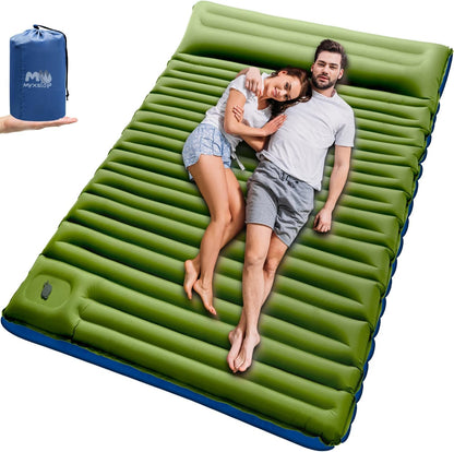 Myxslop Isomatte Doppel 12cm - selbstaufblasend. Rechteckig, bietet hohen Schlafkomfort und Isolation für zwei Personen beim Camping.