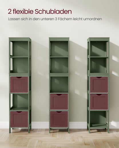 VASAGLE Badezimmerschrank BBC066C01 freistehend – Waldgrün