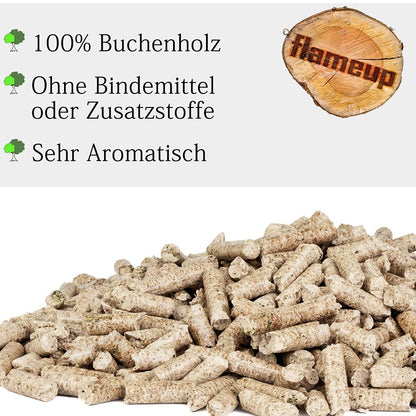 Flameup Buchenpellets 100 % Buche für Grill, Smoker und Pizzaofen