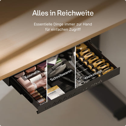 Desktronic Untertisch-Schublade aus Stahl, Schreibtisch-Organizer