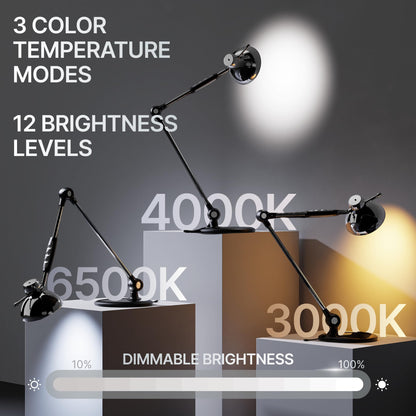 OTUS Schreibtischlampe LED dimmbar – Gestensteuerung, retro Flexarm