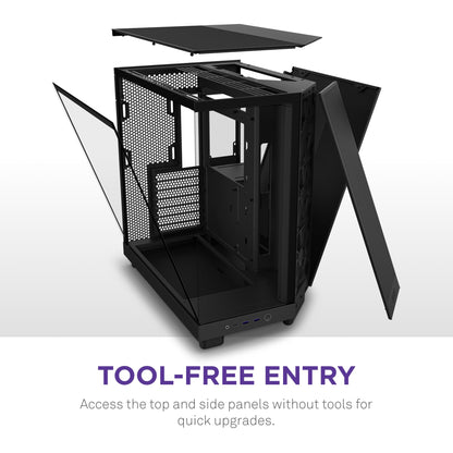 NZXT H6 Flow Dual-Chamber Panorama PC Gehäuse - Schwarz