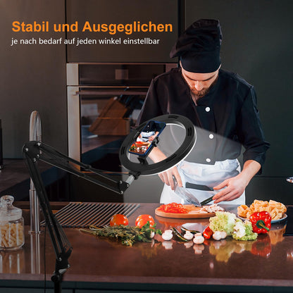 Evershop Ringlicht mit Stativ 10 Zoll, dimmbar, 3 Lichtfarben