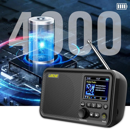 LEICKE tragbares DAB+ Radio mit Bluetooth 5.0 und 4000 mAh Akku